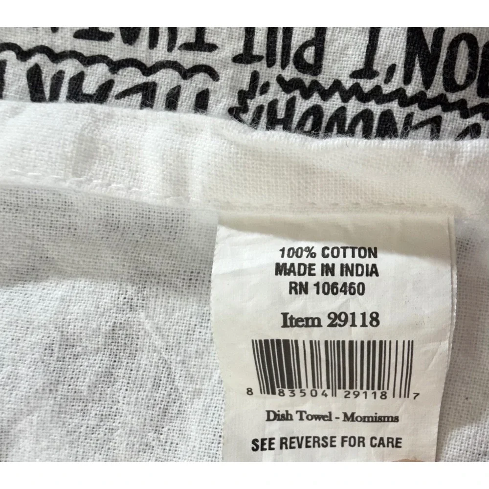 Primitives by Kathy Dish Tea Towel Linen 27x27.5 Famous Momisms Funny Cotton